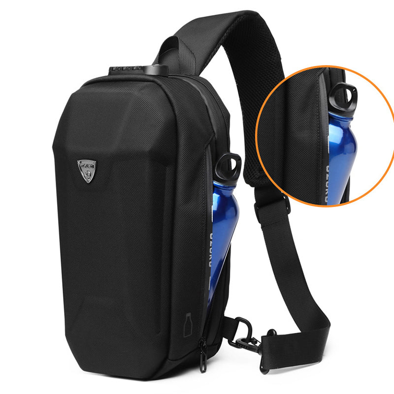 OZUKO 9321 Chest Bag Hard EVA Waterproof Crossbody Shoulder Bag - Black OZUKO 9321 Chest Bag Hard EVA Waterproof Crossbody Shoulder Bag - Black